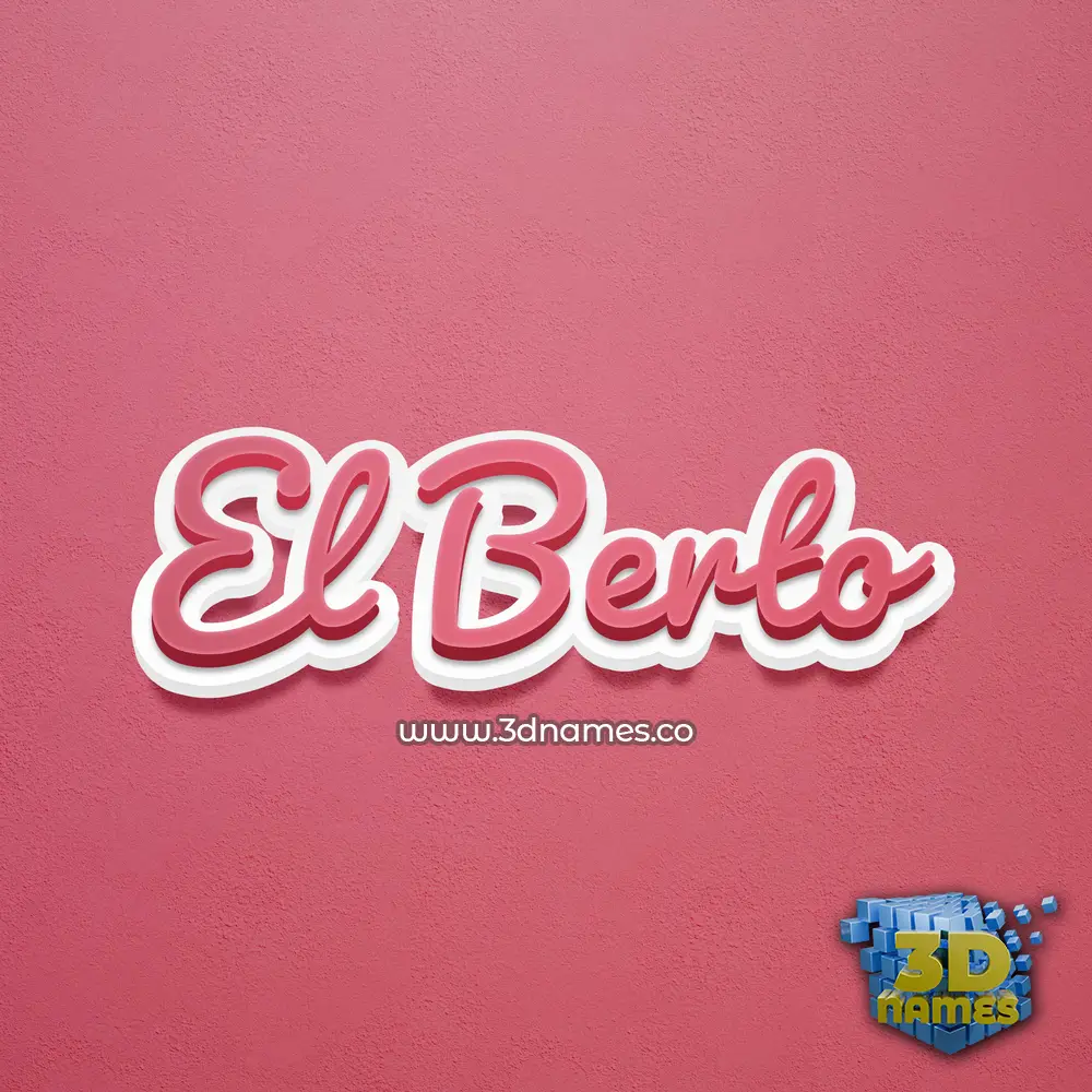 el berto in Red Scribble style - 3D name wallpaper