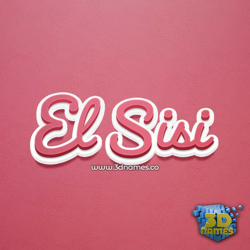 el sisi in Red Scribble style - 3D name wallpaper