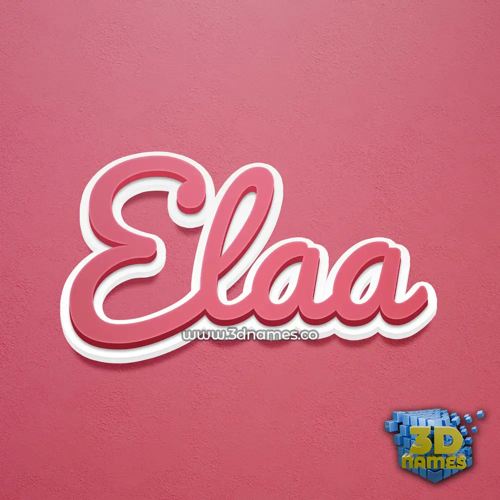 elaa in Red Scribble style - 3D name wallpaper