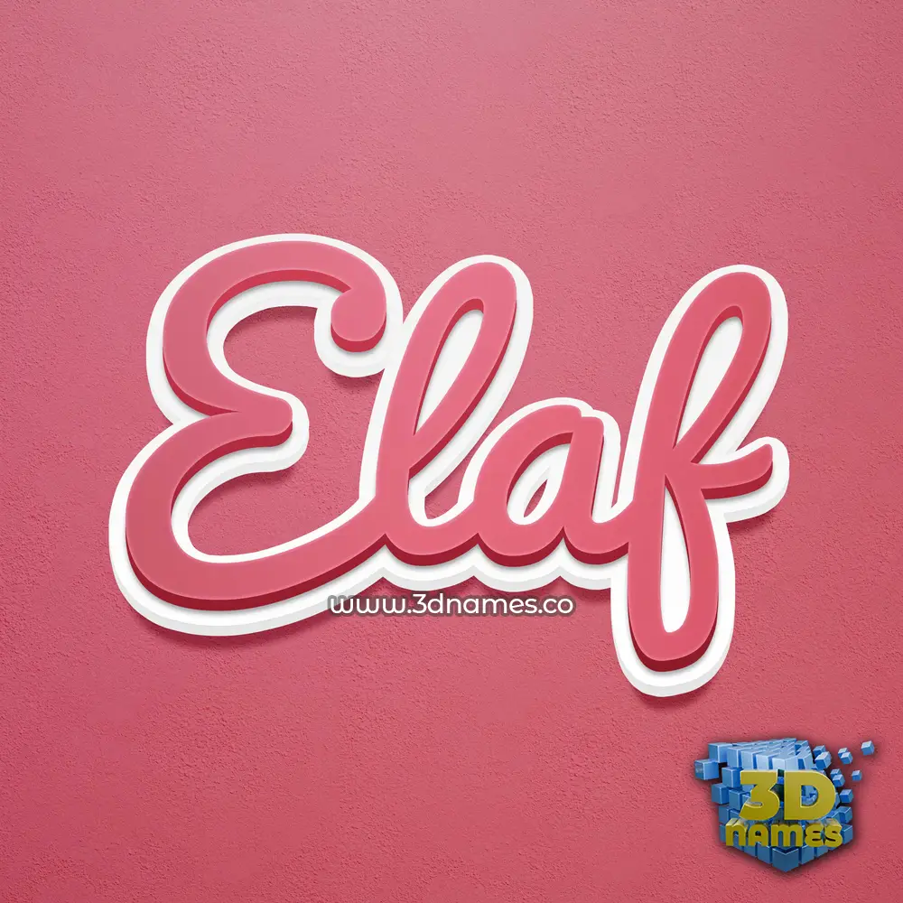 elaf in Red Scribble style - 3D name wallpaper