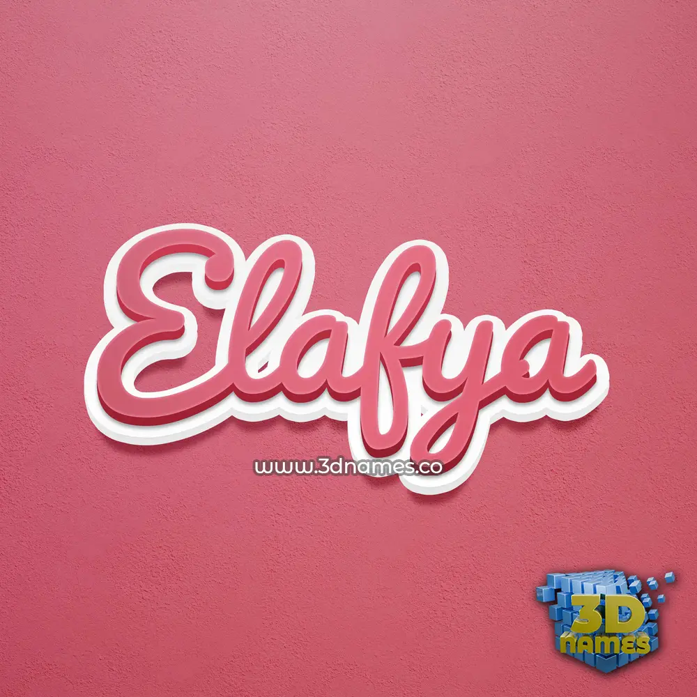 elafya in Red Scribble style - 3D name wallpaper