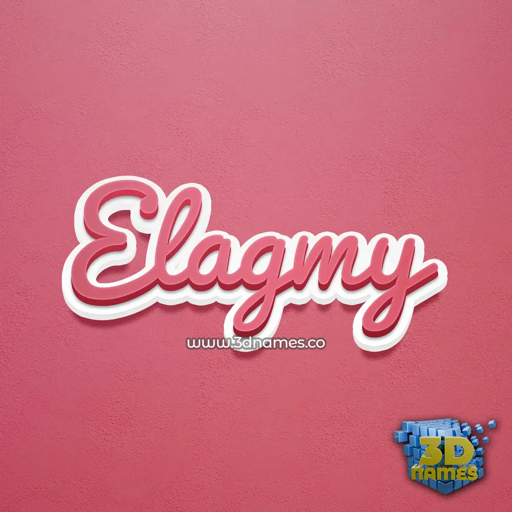 elagmy in Red Scribble style - 3D name wallpaper