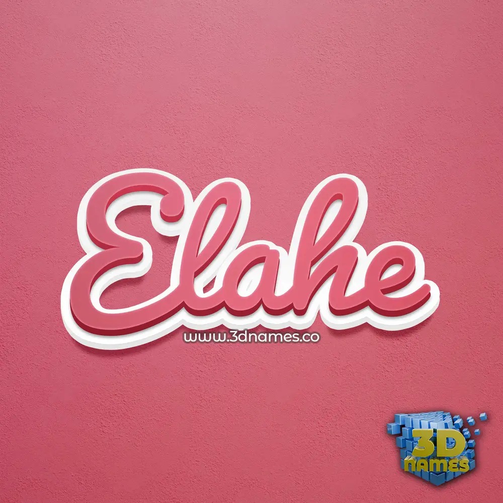 elahe in Red Scribble style - 3D name wallpaper