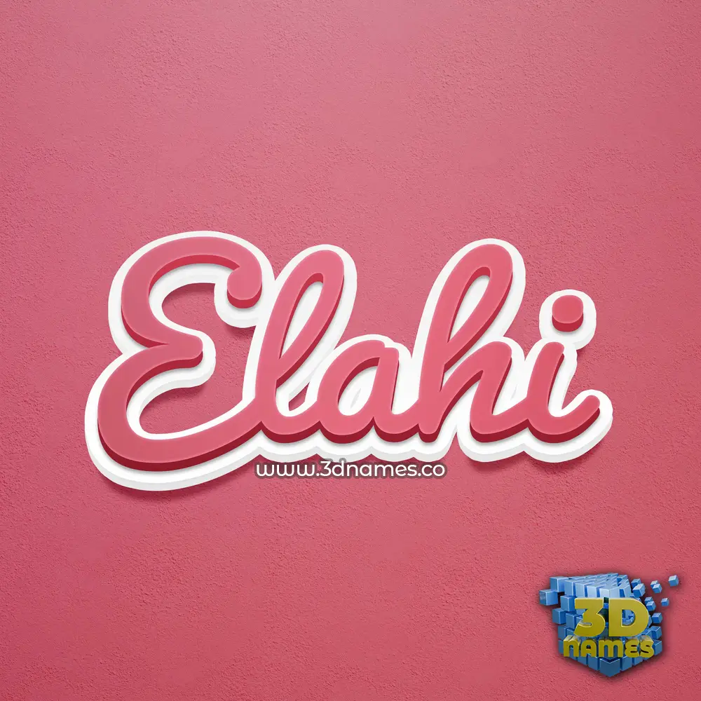 elahi in Red Scribble style - 3D name wallpaper