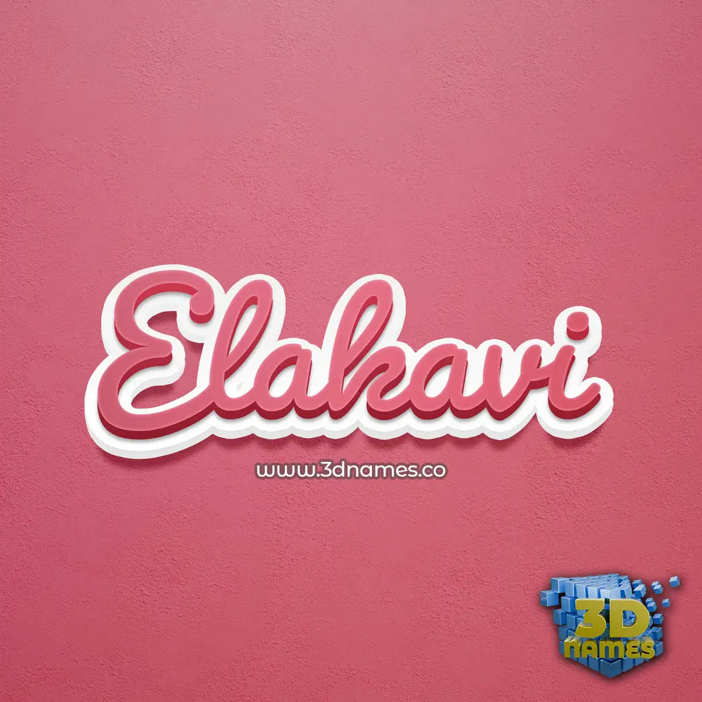 elakavi in Red Scribble style - 3D name wallpaper