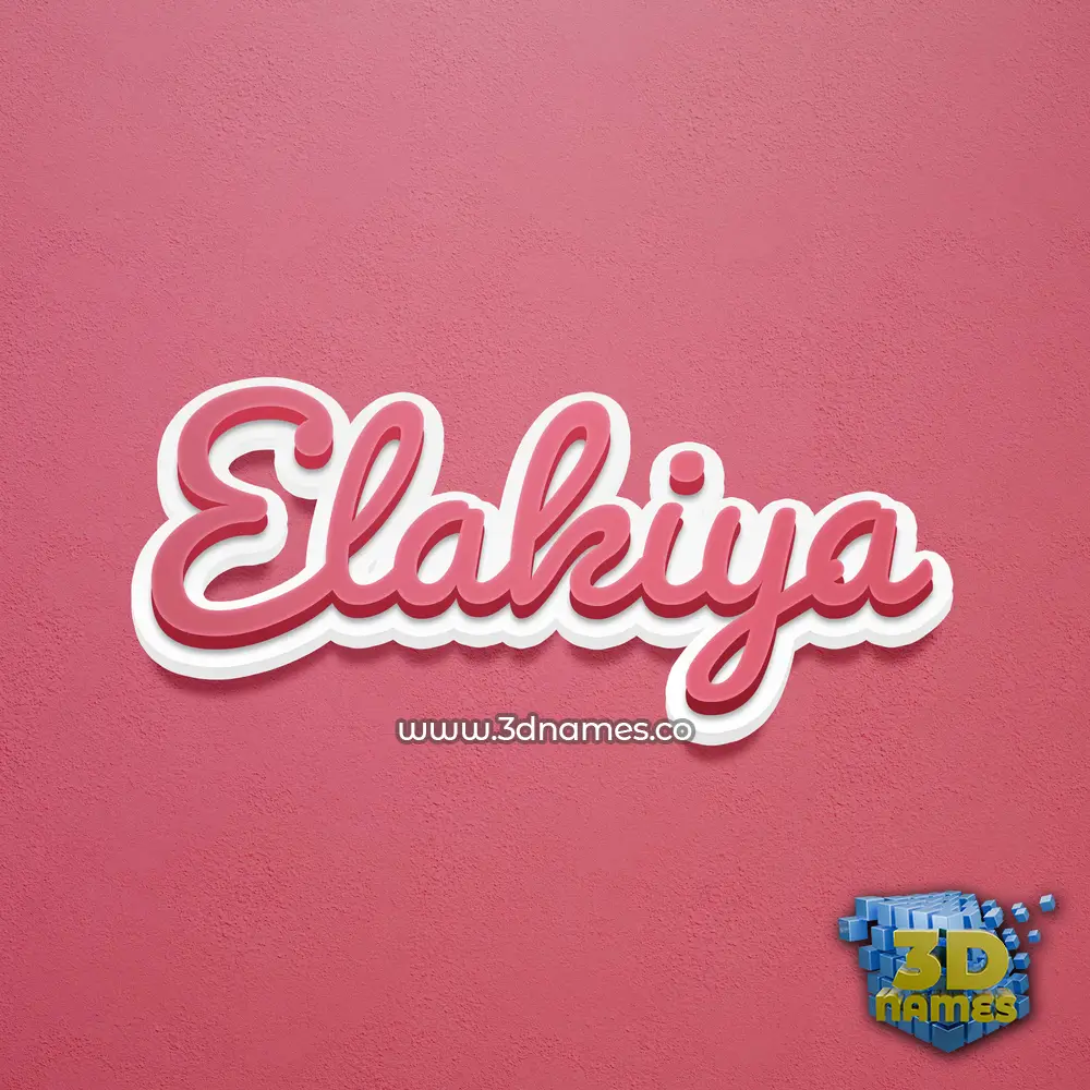 elakiya in Red Scribble style - 3D name wallpaper