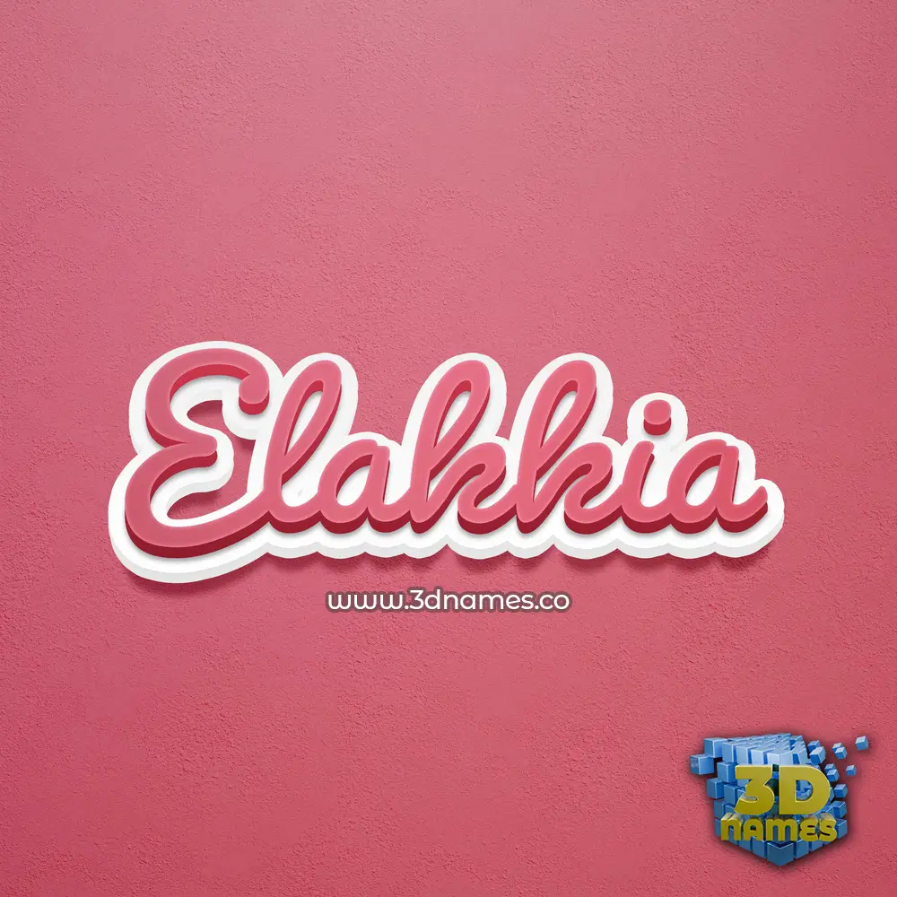 elakkia in Red Scribble style - 3D name wallpaper