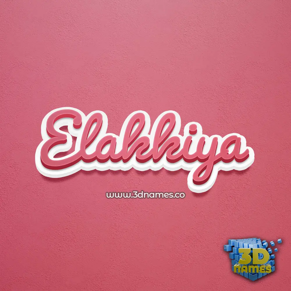 elakkiya in Red Scribble style - 3D name wallpaper
