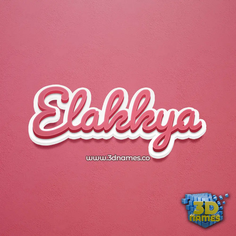 elakkya in Red Scribble style - 3D name wallpaper