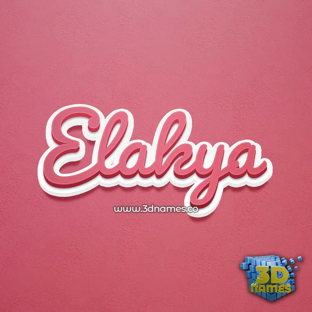 elakya in Red Scribble style - 3D name wallpaper