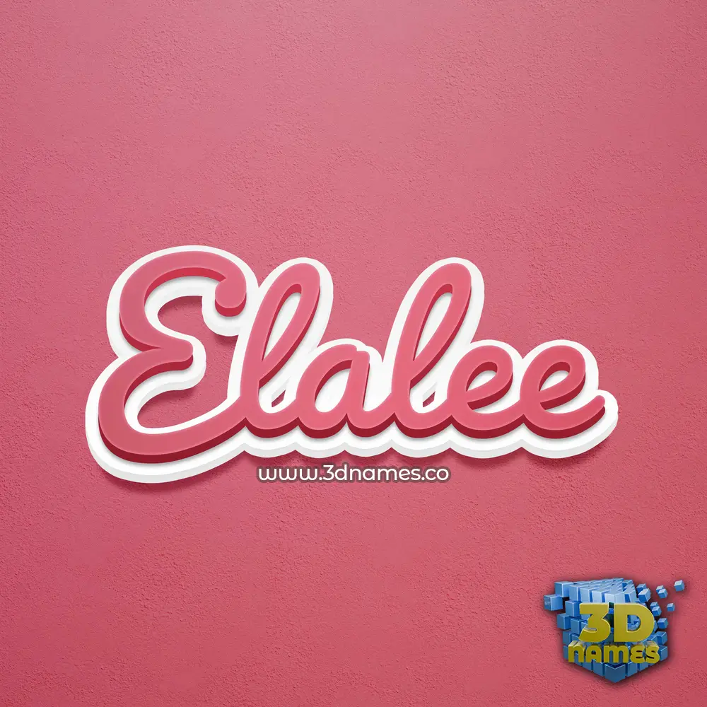 elalee in Red Scribble style - 3D name wallpaper