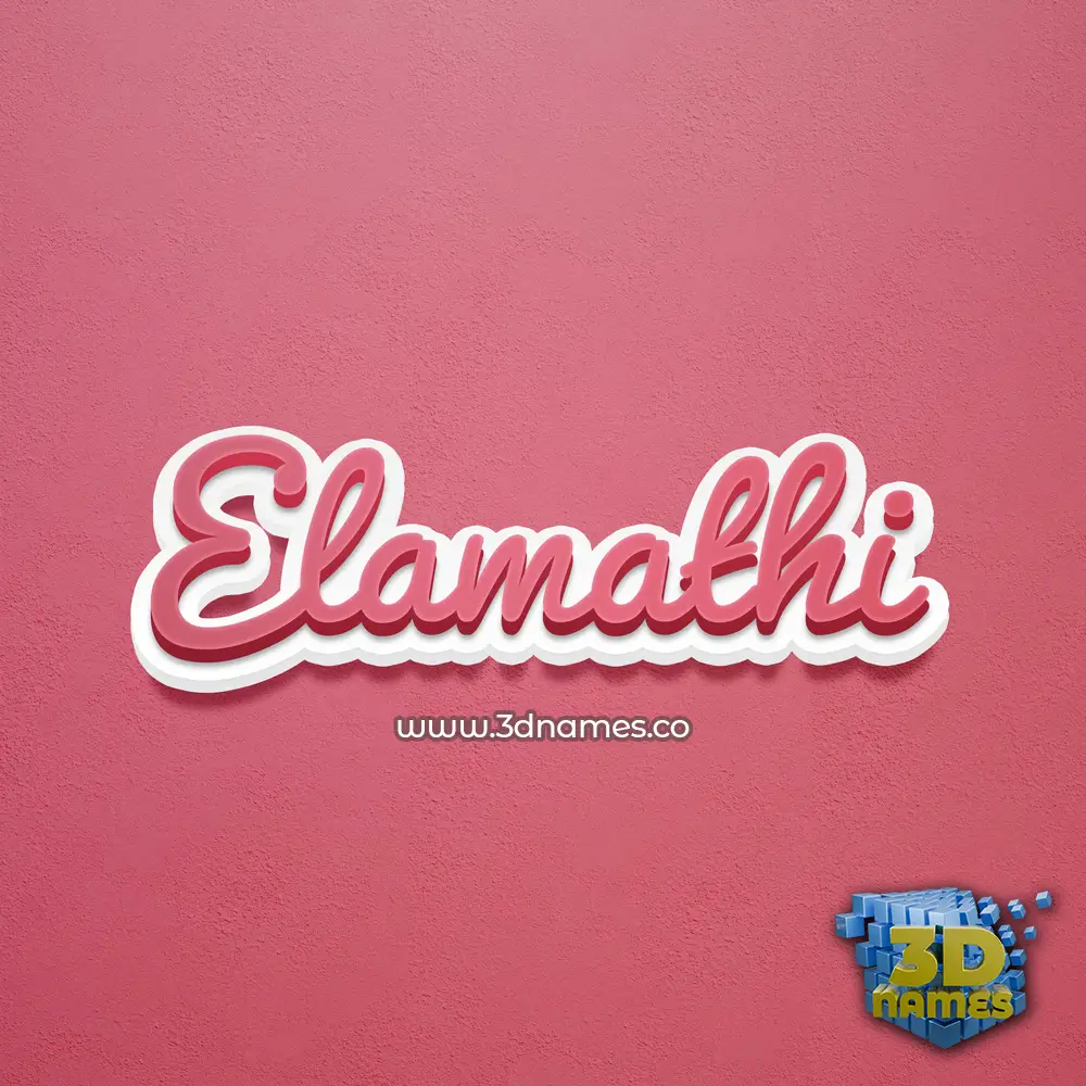 elamathi in Red Scribble style - 3D name wallpaper