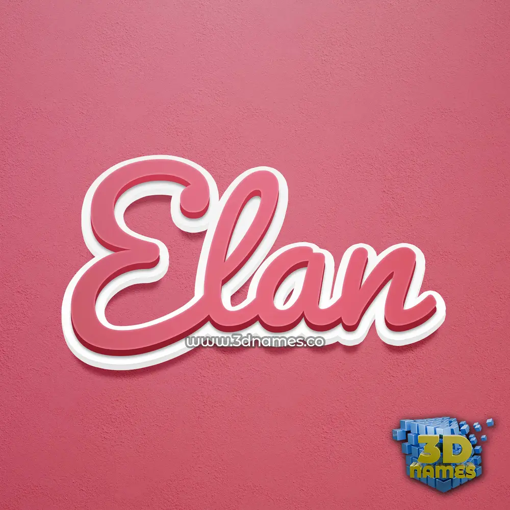 elan in Red Scribble style - 3D name wallpaper