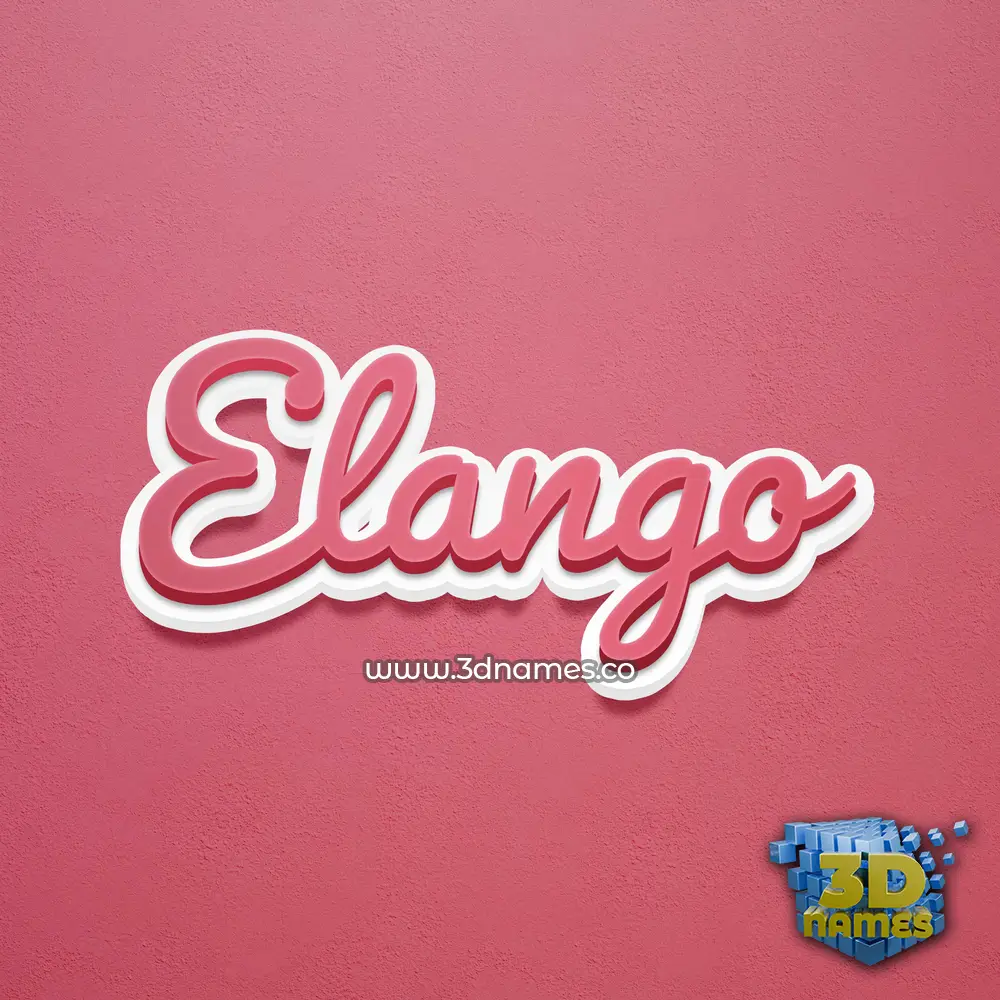 elango in Red Scribble style - 3D name wallpaper