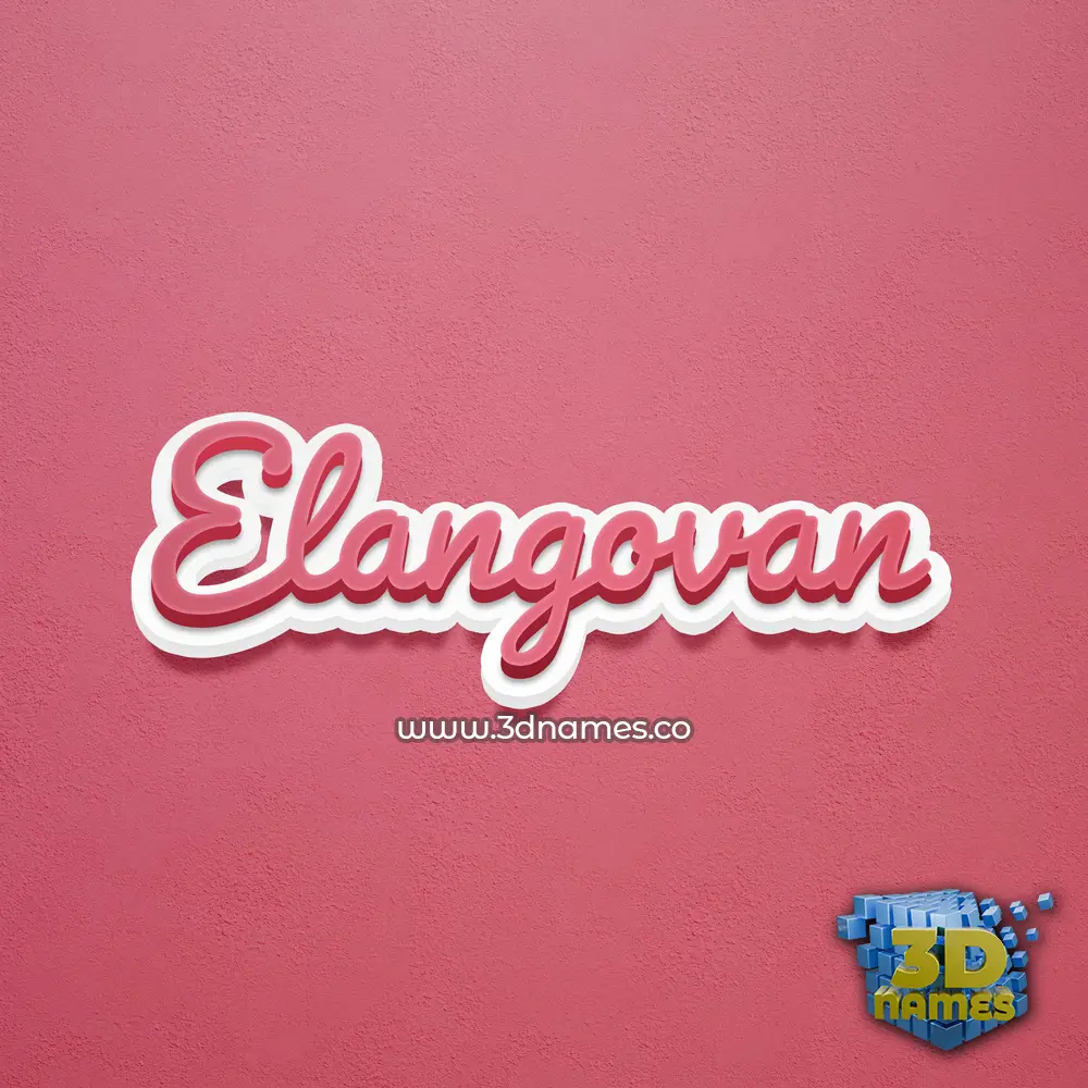 elangovan in Red Scribble style - 3D name wallpaper
