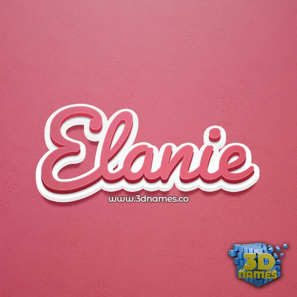 elanie in Red Scribble style - 3D name wallpaper