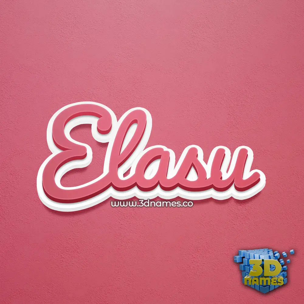 elasu in Red Scribble style - 3D name wallpaper
