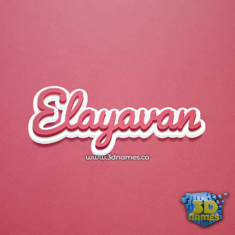 elayavan in Red Scribble style - 3D name wallpaper