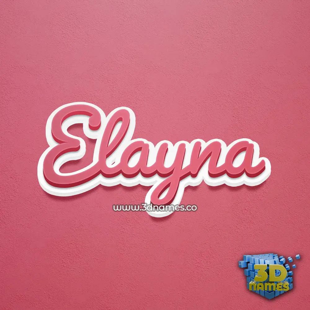 elayna in Red Scribble style - 3D name wallpaper