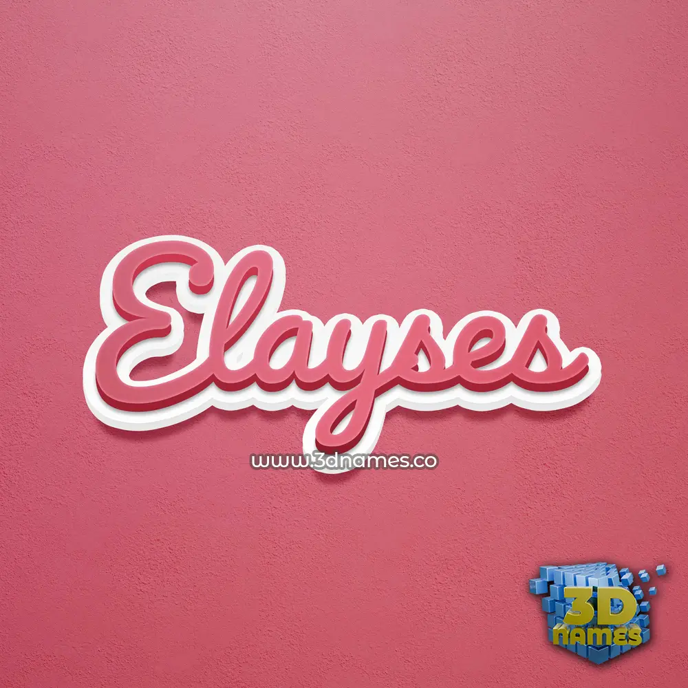elayses in Red Scribble style - 3D name wallpaper