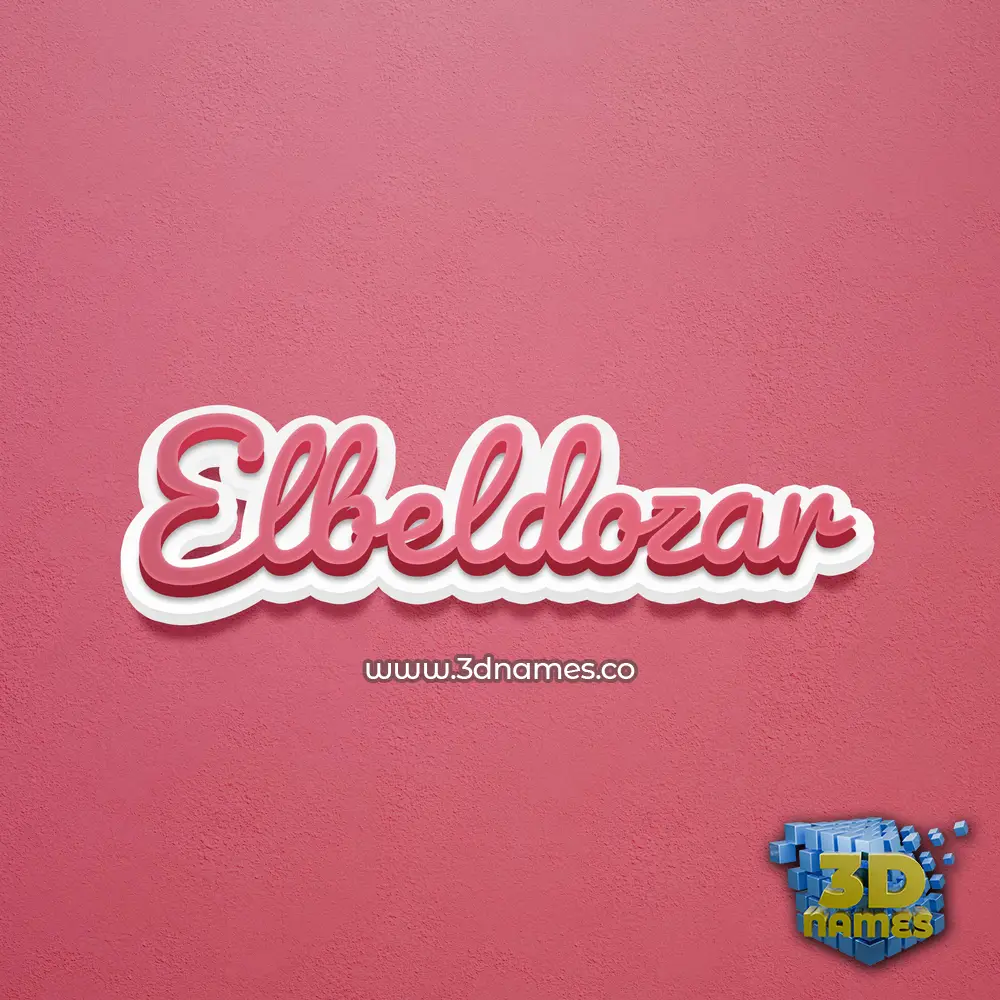 elbeldozar in Red Scribble style - 3D name wallpaper