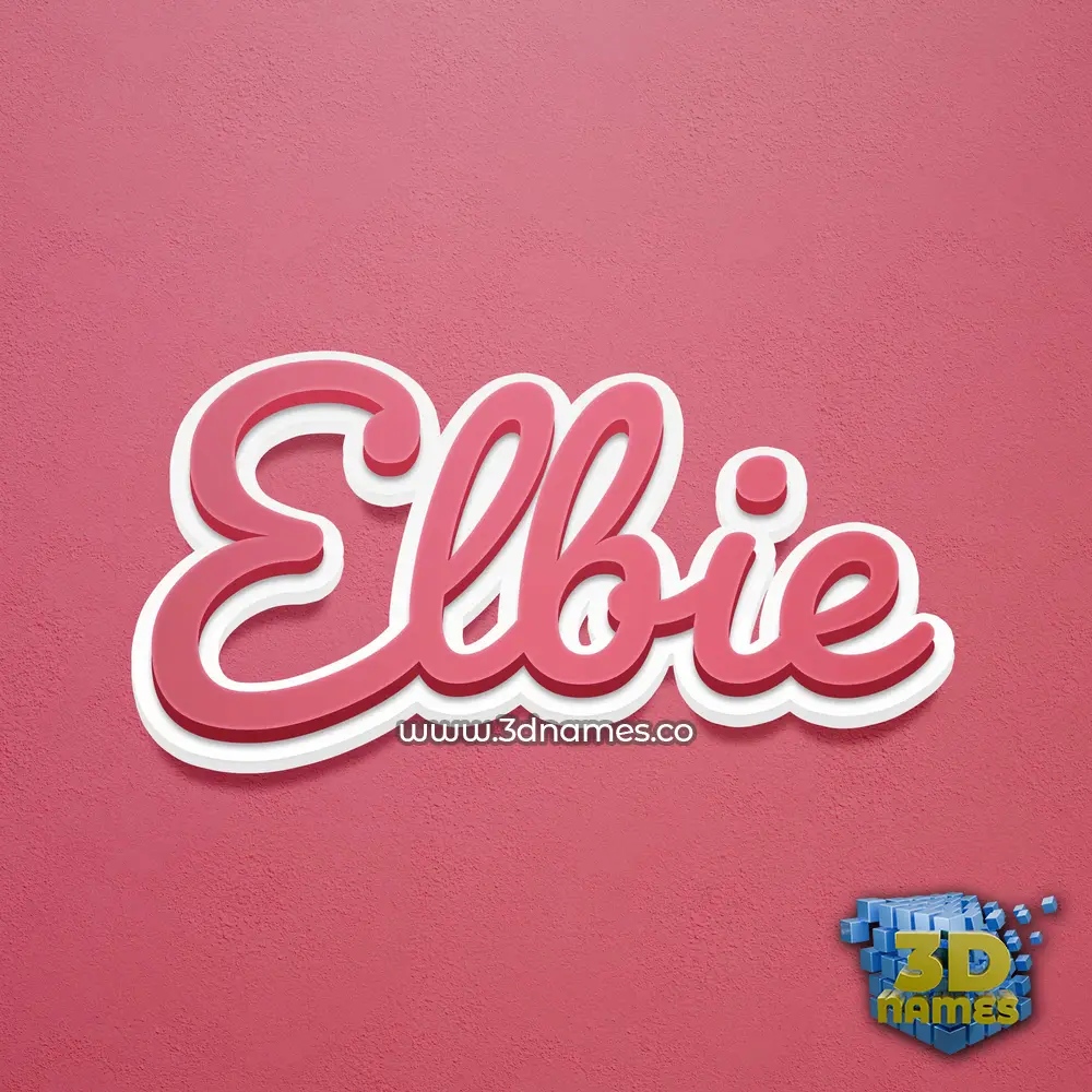 elbie in Red Scribble style - 3D name wallpaper