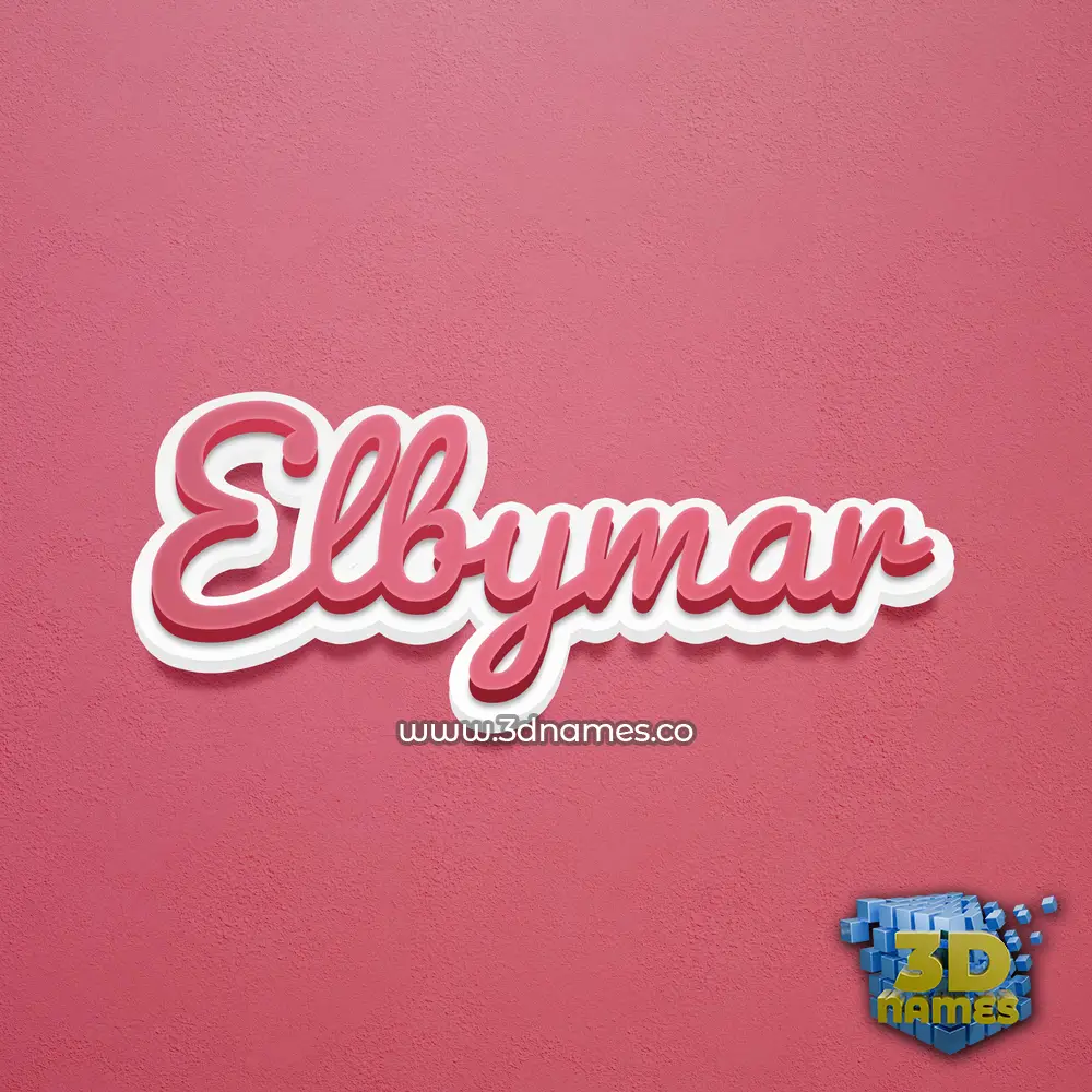 elbymar in Red Scribble style - 3D name wallpaper