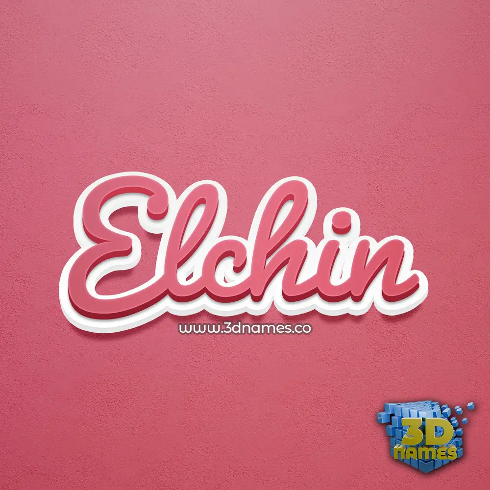 elchin in Red Scribble style - 3D name wallpaper