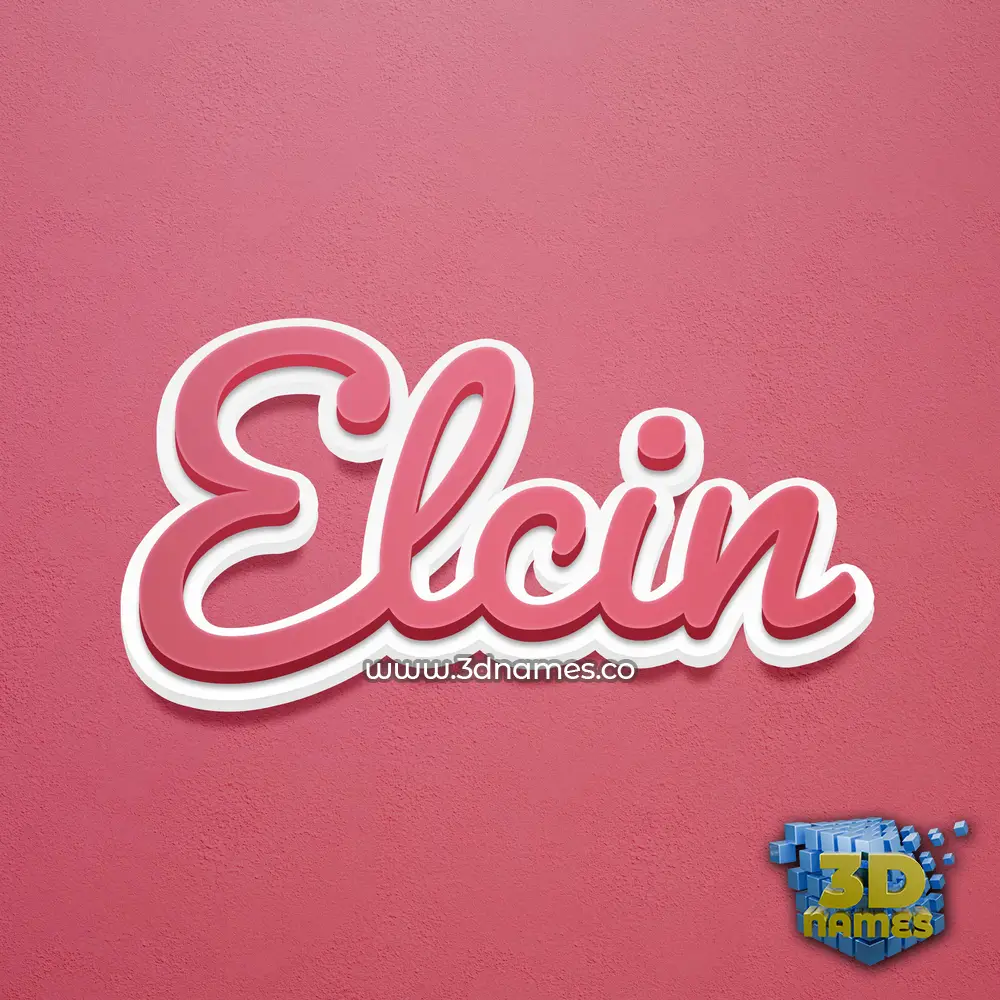 elcin in Red Scribble style - 3D name wallpaper