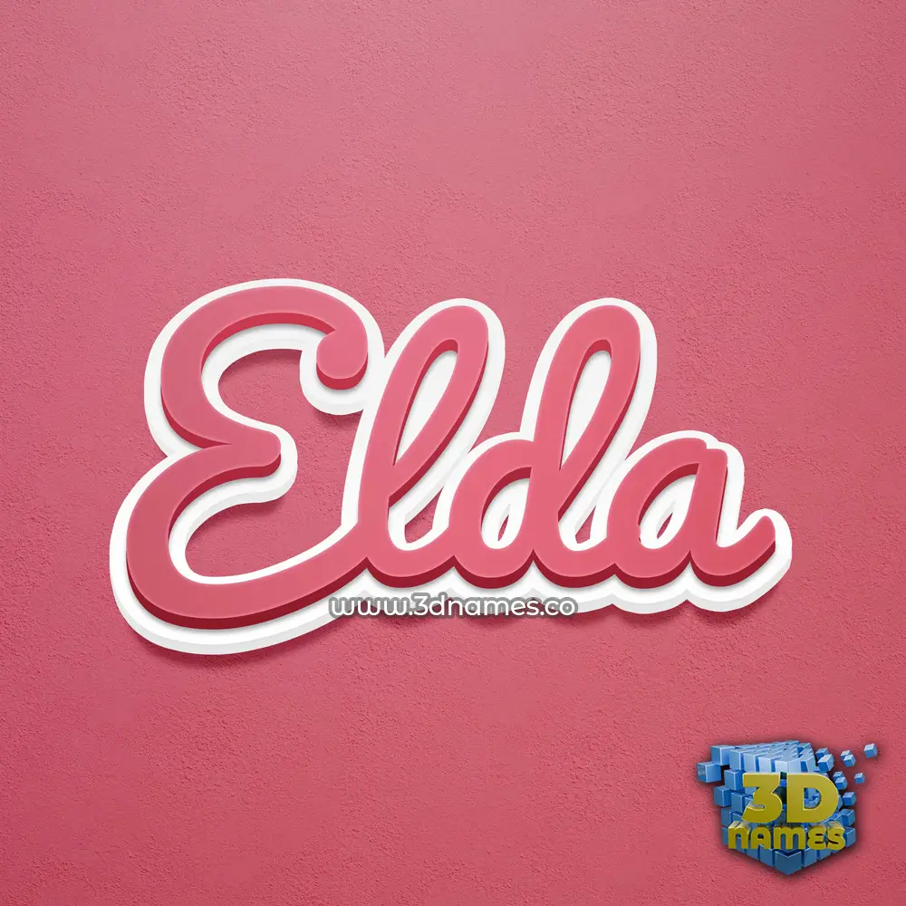 elda in Red Scribble style - 3D name wallpaper
