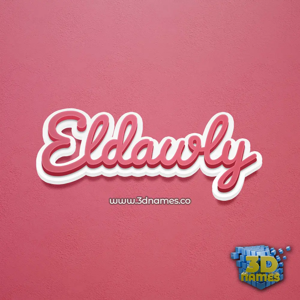 eldawly in Red Scribble style - 3D name wallpaper