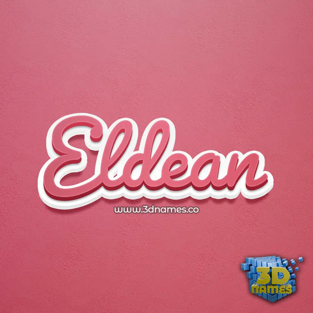 eldean in Red Scribble style - 3D name wallpaper