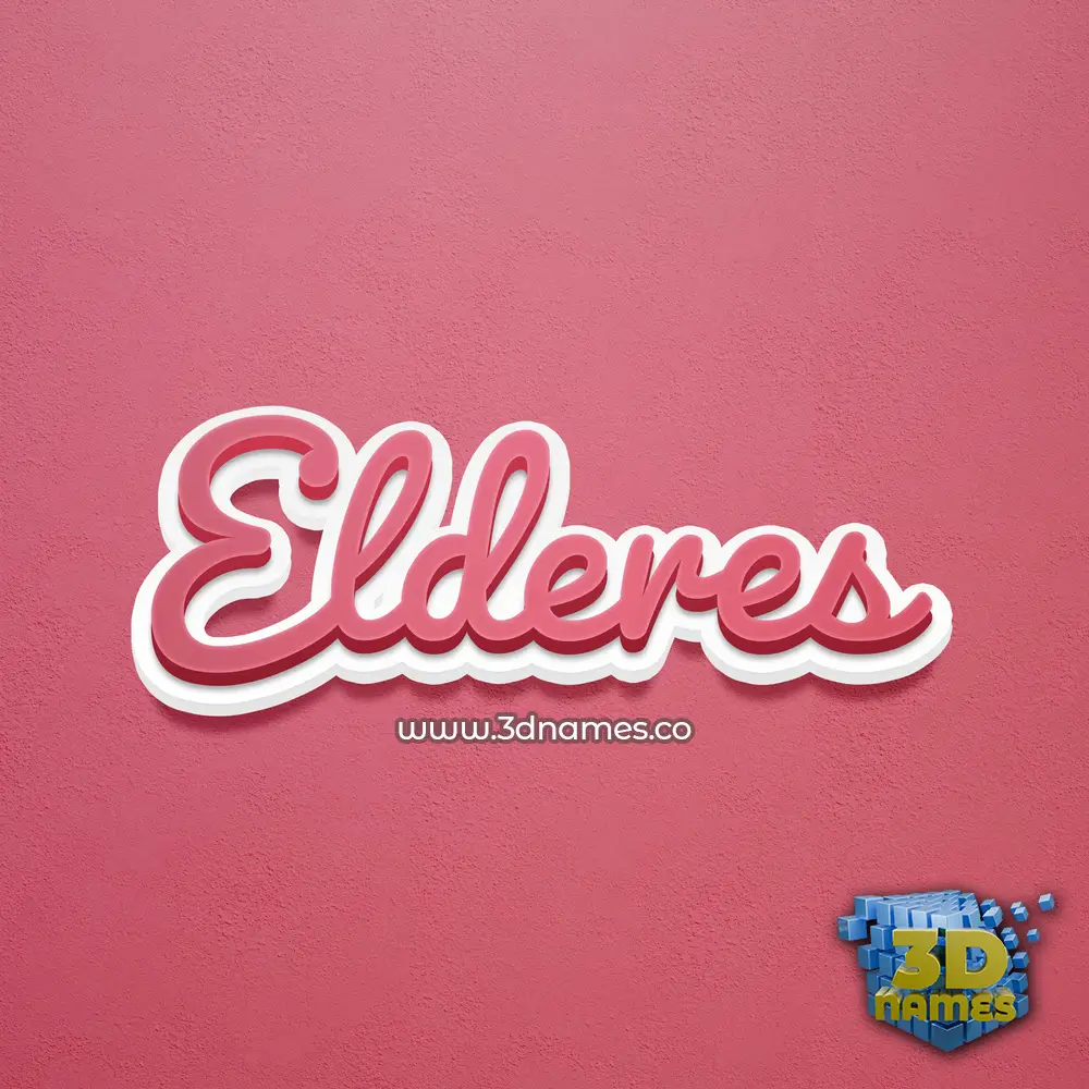 elderes in Red Scribble style - 3D name wallpaper