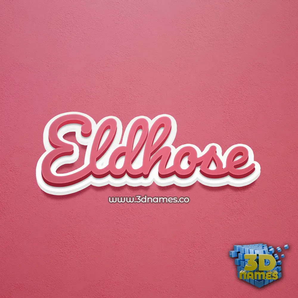 eldhose in Red Scribble style - 3D name wallpaper