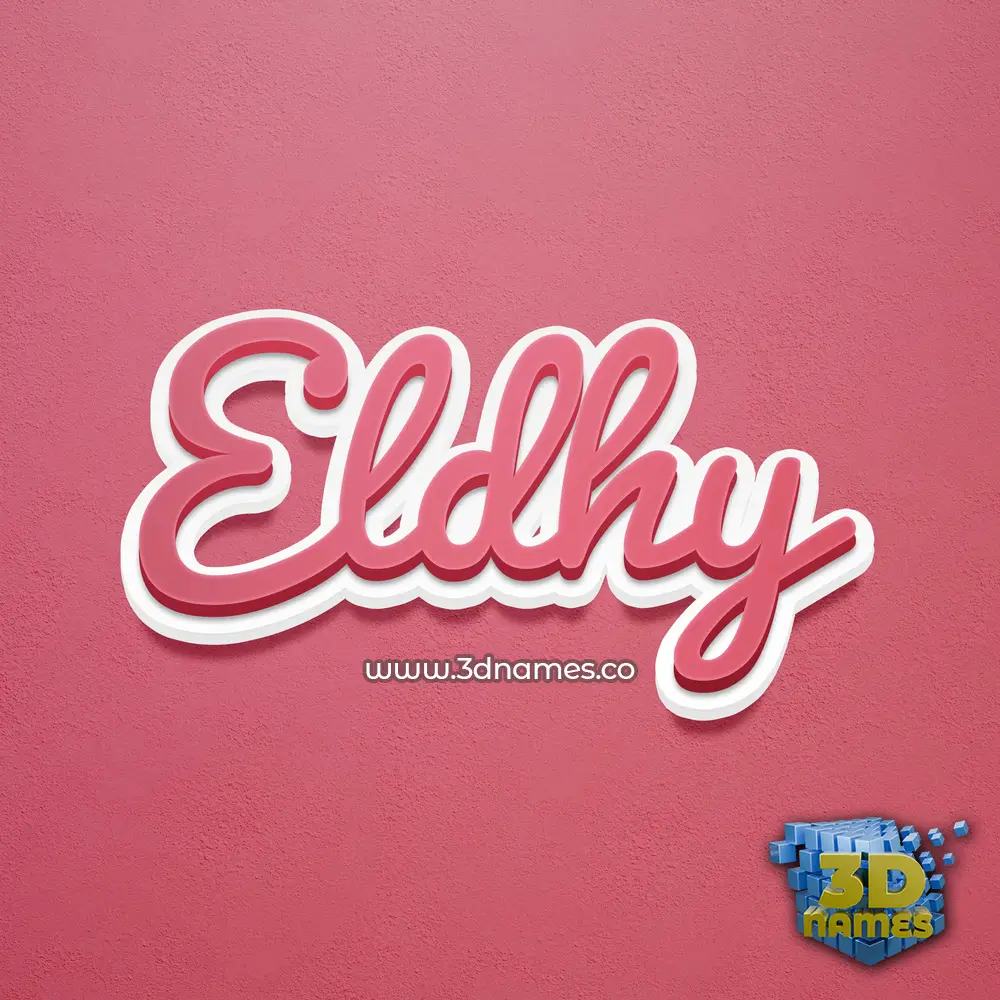 eldhy in Red Scribble style - 3D name wallpaper