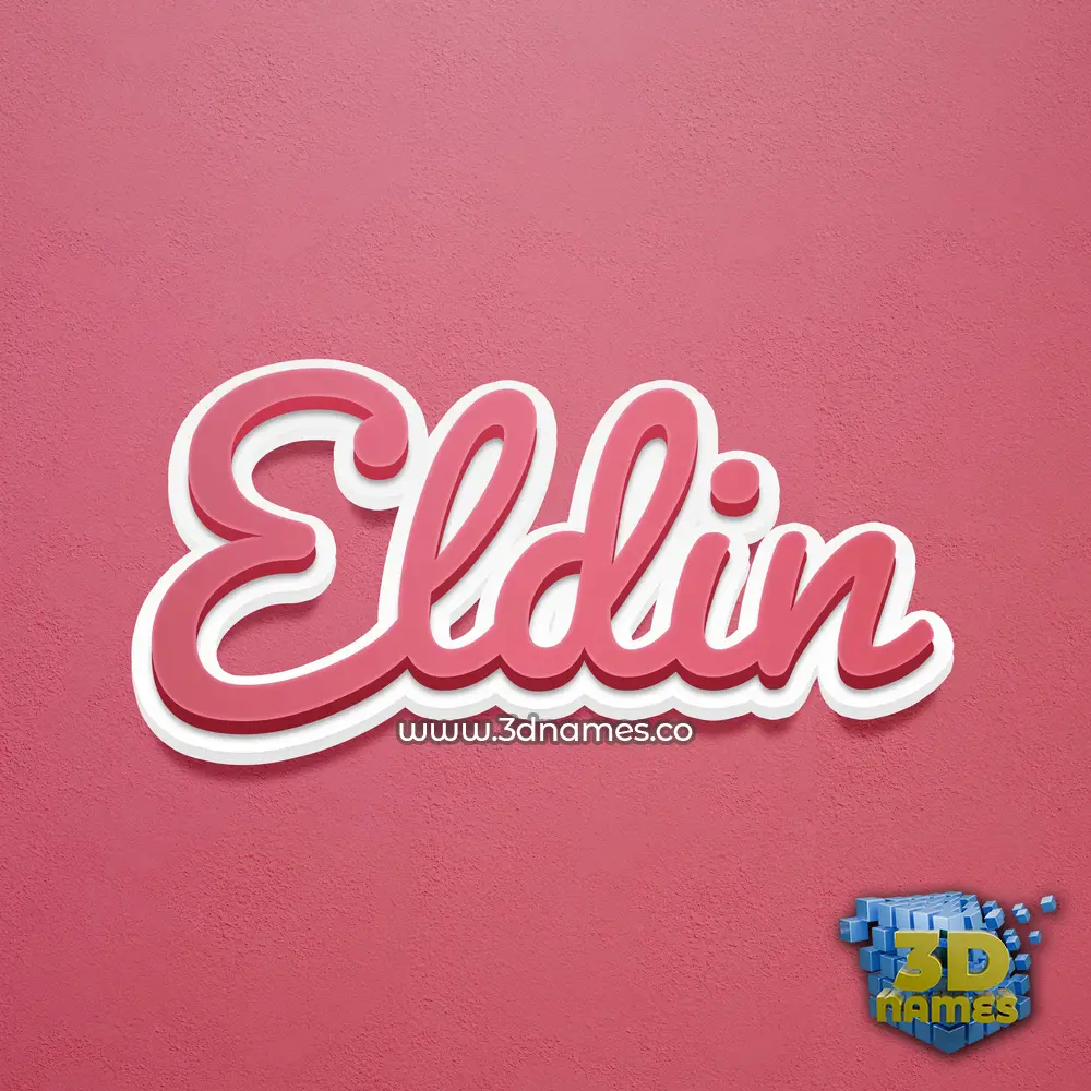 eldin in Red Scribble style - 3D name wallpaper