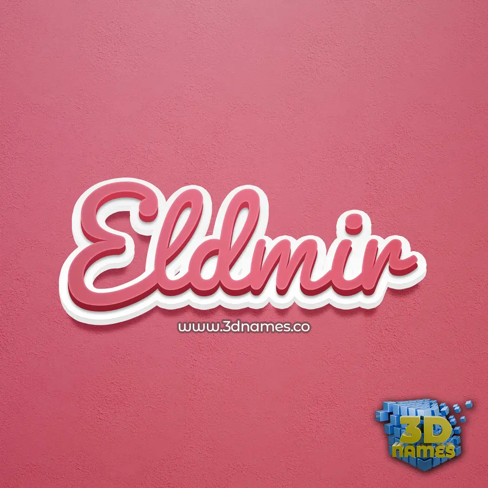 eldmir in Red Scribble style - 3D name wallpaper