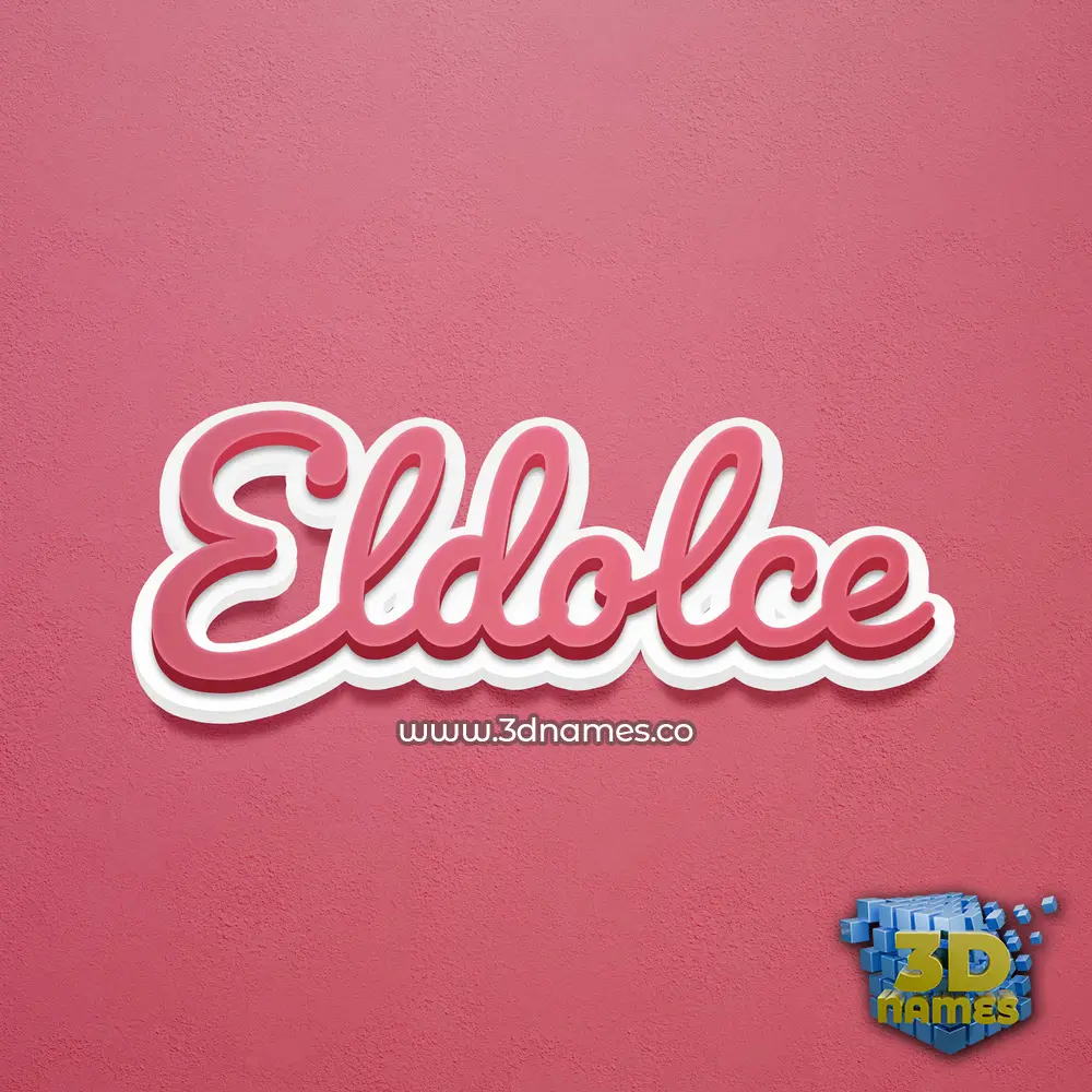 eldolce in Red Scribble style - 3D name wallpaper