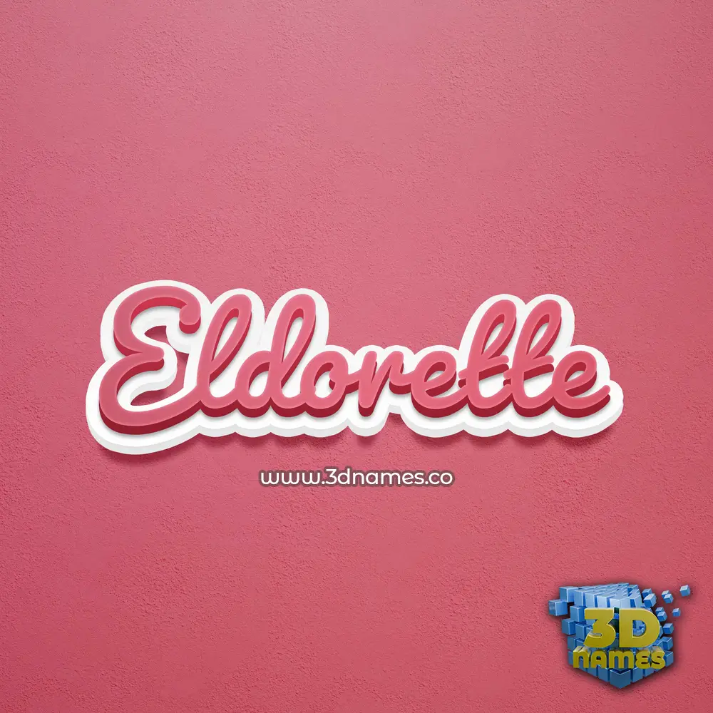 eldorette in Red Scribble style - 3D name wallpaper