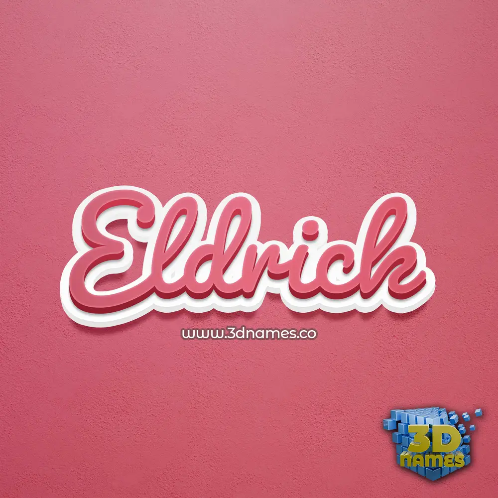 eldrick in Red Scribble style - 3D name wallpaper