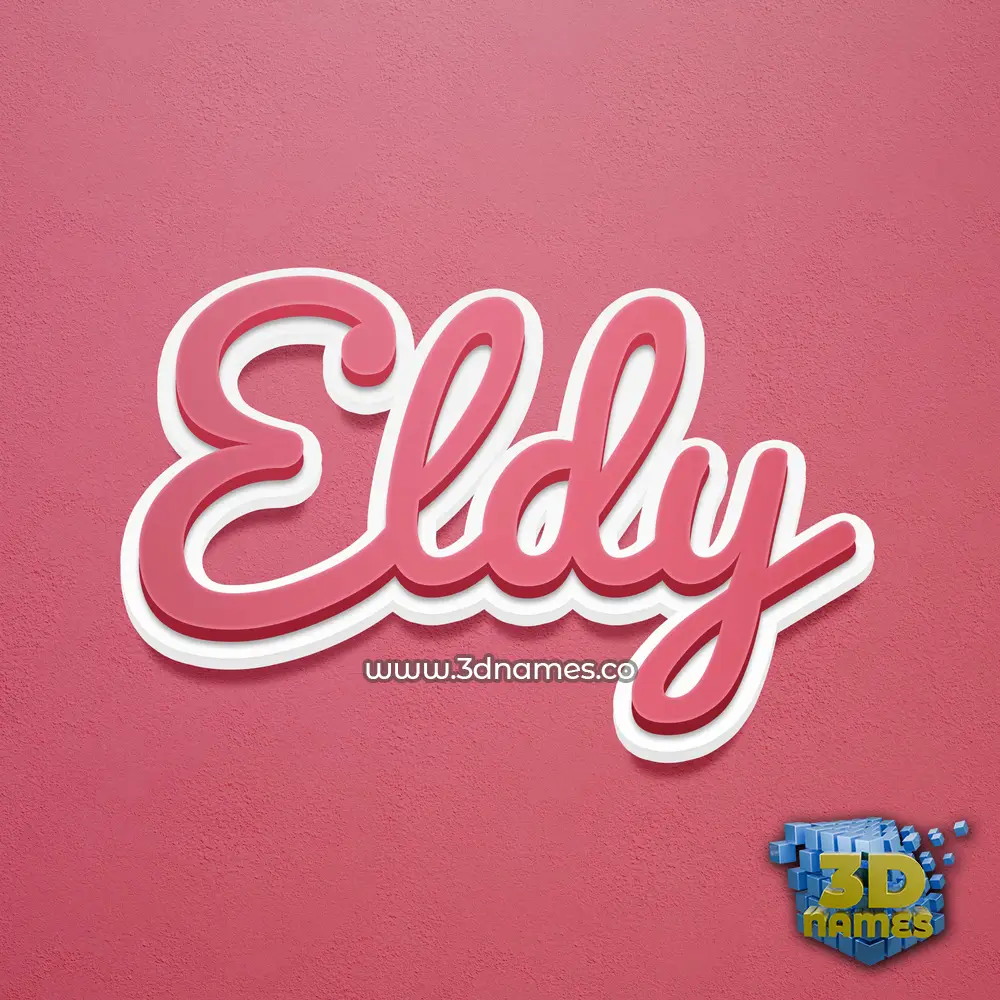 eldy in Red Scribble style - 3D name wallpaper