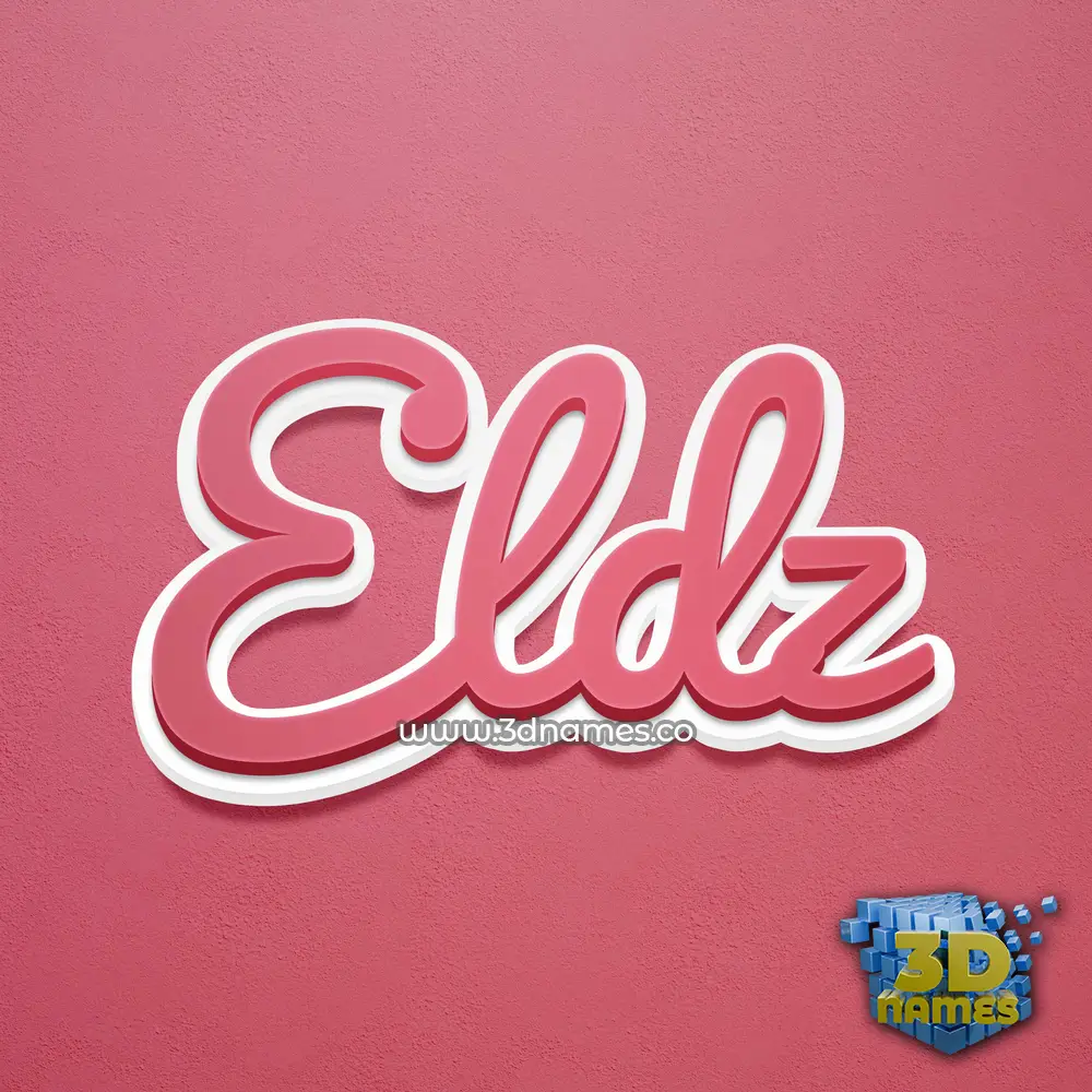 eldz in Red Scribble style - 3D name wallpaper
