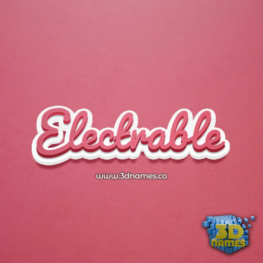 electrable in Red Scribble style - 3D name wallpaper