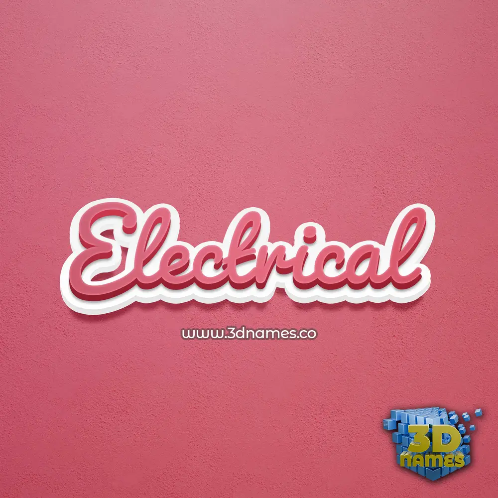 electrical in Red Scribble style - 3D name wallpaper