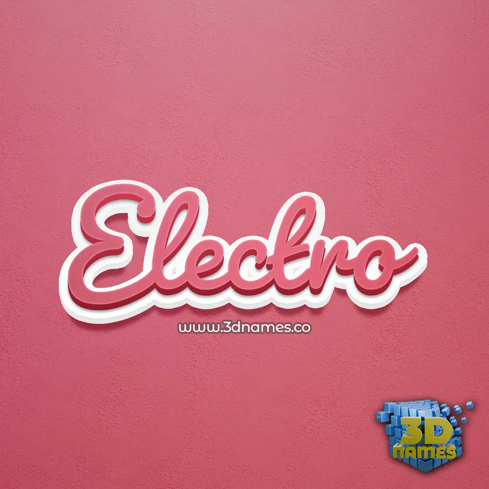 electro in Red Scribble style - 3D name wallpaper