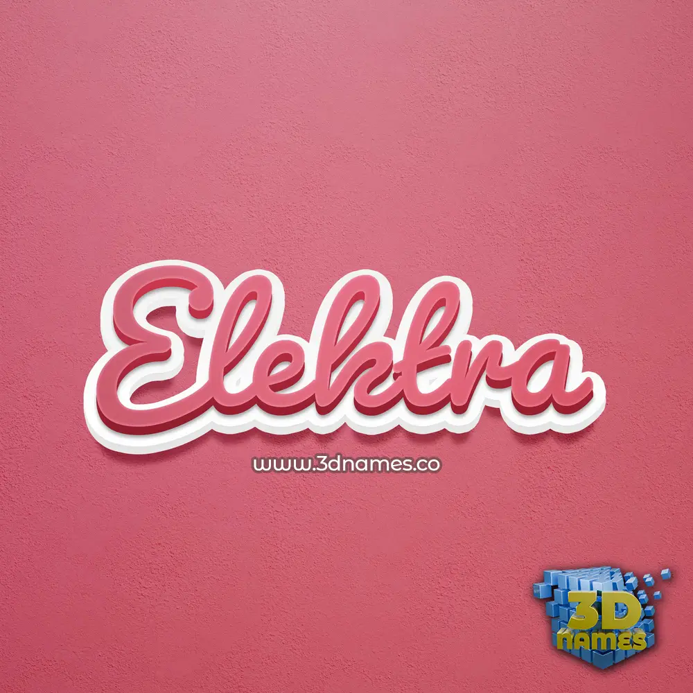 elektra in Red Scribble style - 3D name wallpaper