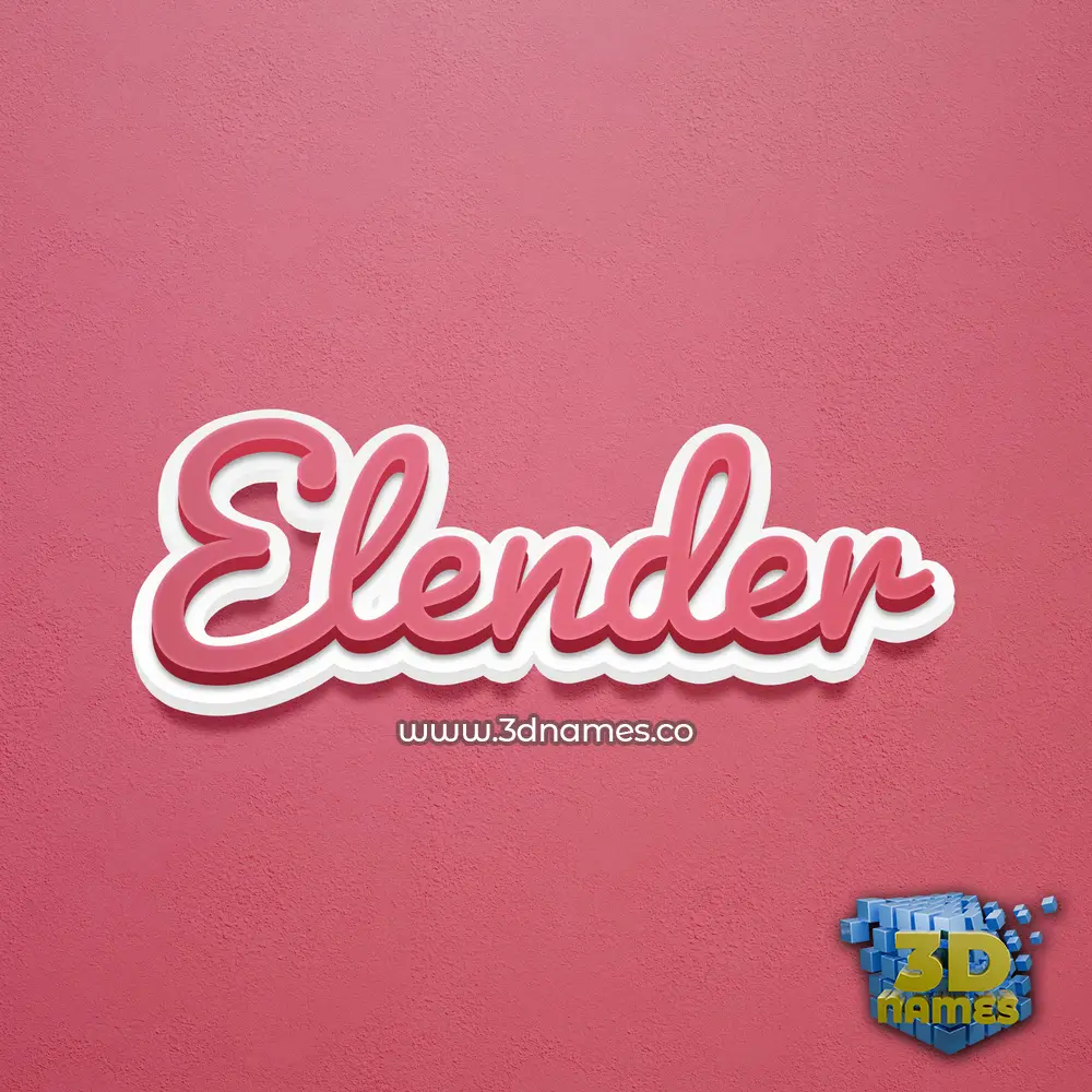 elender in Red Scribble style - 3D name wallpaper