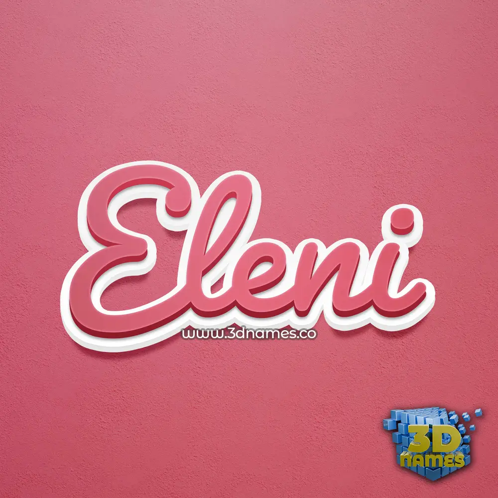 eleni in Red Scribble style - 3D name wallpaper