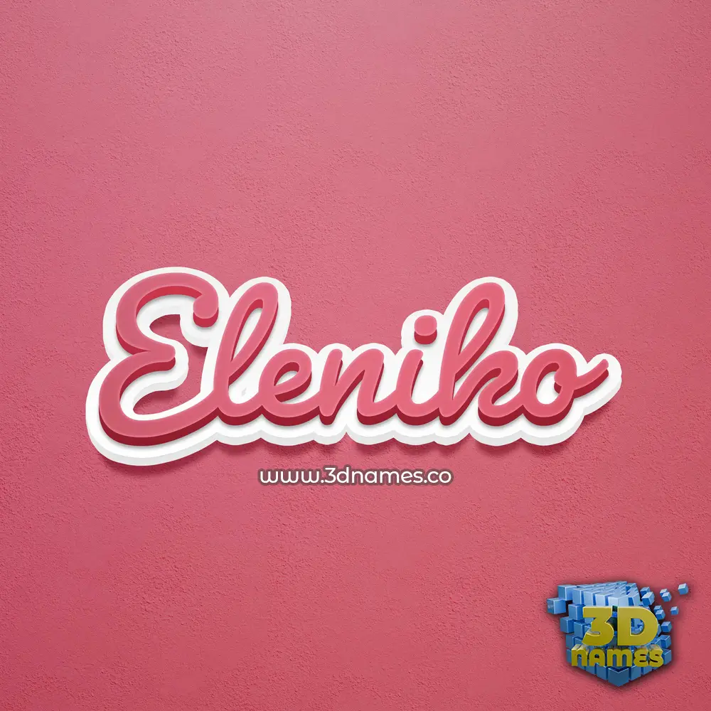 eleniko in Red Scribble style - 3D name wallpaper
