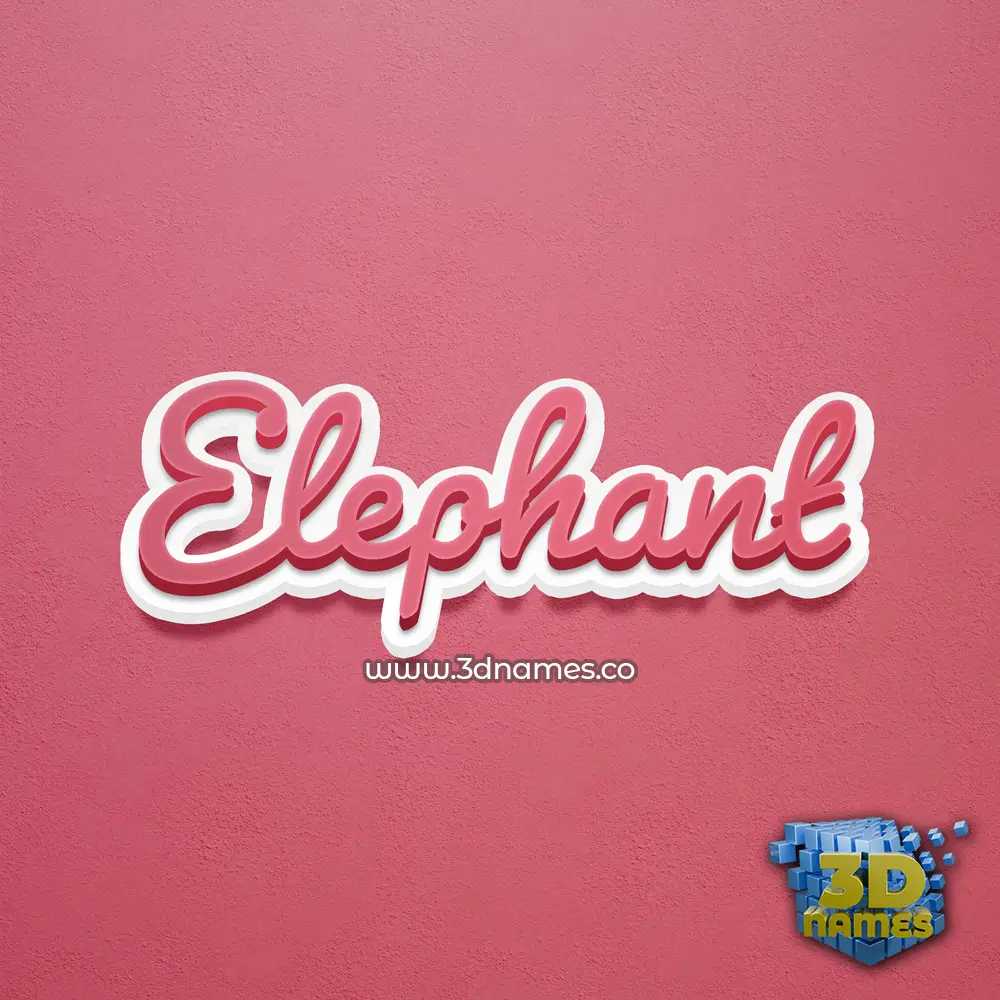 elephant in Red Scribble style - 3D name wallpaper